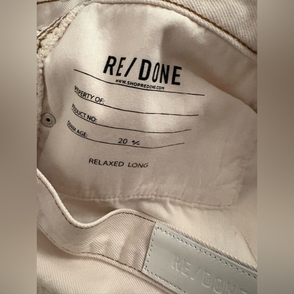 Re/Done Relaxed long Off-White distressed Denim Pants 31 - Picture 10 of 14
